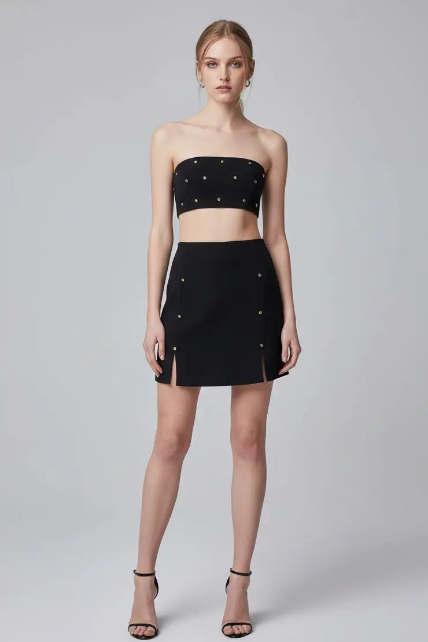 Crystal High-Waist Skirt Moniique Brand