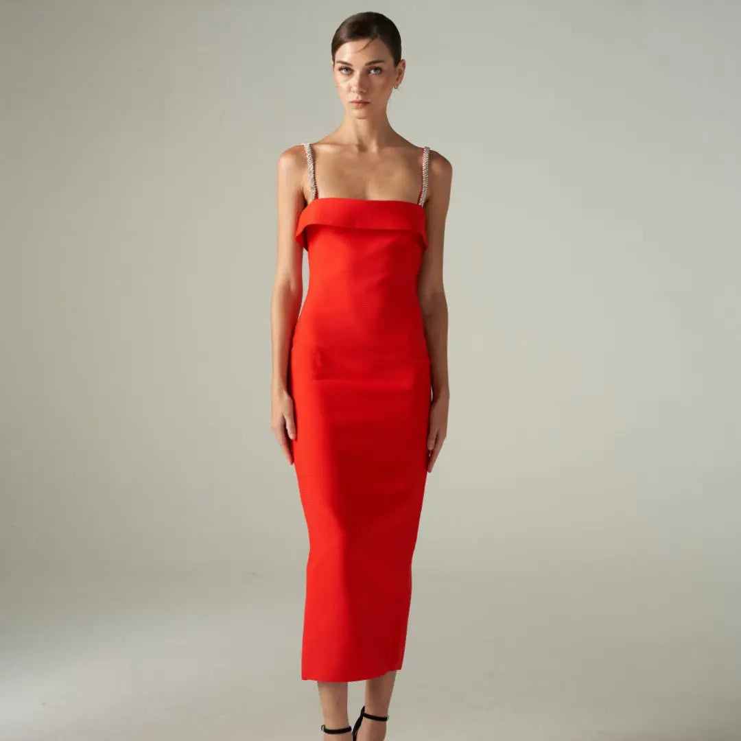 Lover Dress Strap Red