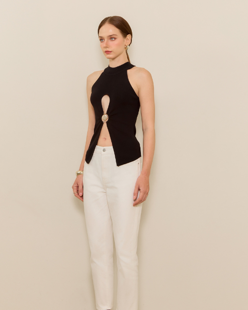 Laura Slit Knit Top Moniique Brand
