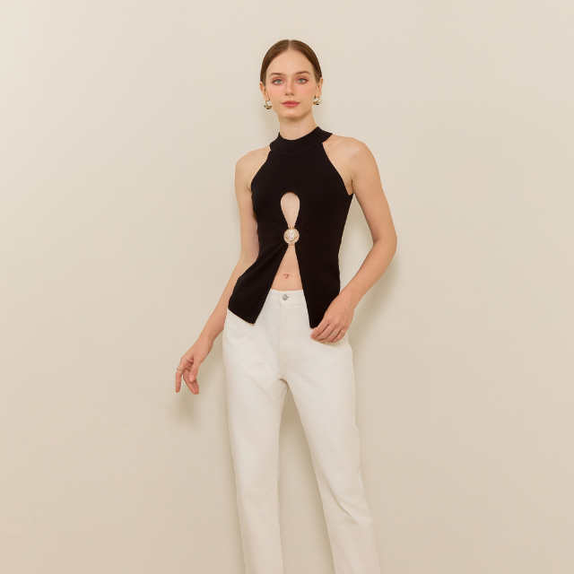 Laura Slit Knit Top Moniique Brand 