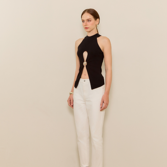 Laura Slit Knit Top Moniique Brand 
